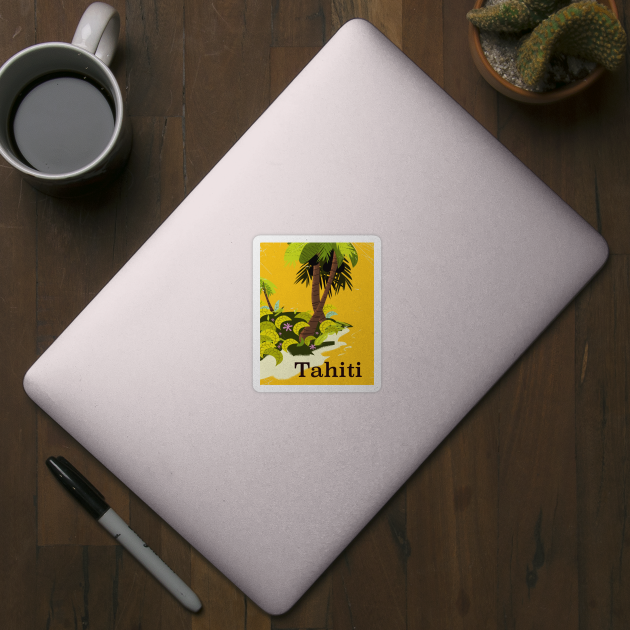 Tahiti vintage style travel poster by nickemporium1